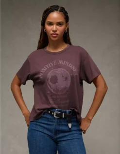 AE Ex-Boyfriend Destination Graphic T-Shirt Brown