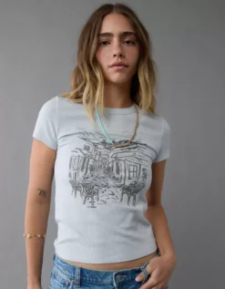 AE Destination Graphic Hey Baby Tee Light Blue -American Eagle Fashion 1307 1028 401 d2