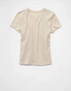 AE Happy Hour Graphic Hey Baby Tee Beige -American Eagle Fashion 1307 1028 676 b