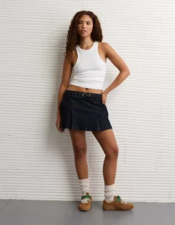 AE Low-Rise Mini Skort Dark Rinse -American Eagle Fashion 1313 5296 534 os