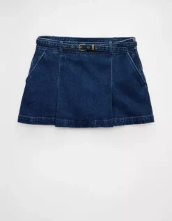 AE Low-Rise Mini Skort Medium Tinted Indigo -American Eagle Fashion 1313 5326 471 f
