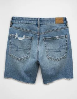 AE 6" Strigid Curvy Ripped Super High-Waisted Relaxed Denim Short Medium Destroy -American Eagle Fashion 1317 8155 826 b