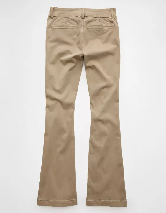 AE Stretch Low-Rise Kick Bootcut Khaki Pant Khaki 4 AE Stretch Low-Rise Kick Bootcut Khaki Pant Khaki - Image 4