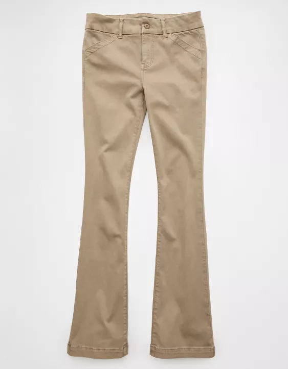 AE Stretch Low-Rise Kick Bootcut Khaki Pant Khaki 3 AE Stretch Low-Rise Kick Bootcut Khaki Pant Khaki - Image 3