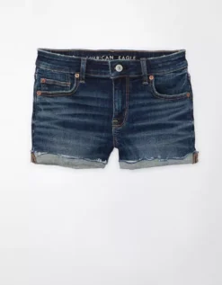AE Next Level Low-Rise Denim Short Short Dark Indigo -American Eagle Fashion 1331 7741 738 f