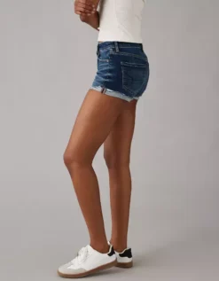 AE Next Level Low-Rise Denim Short Short Dark Indigo -American Eagle Fashion 1331 7741 738 os