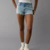 AE Next Level Ripped High-Waisted Denim Short Short Royally Light