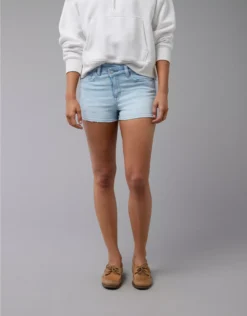 AE Next Level High-Waisted Denim Short Short Iced Light Indigo