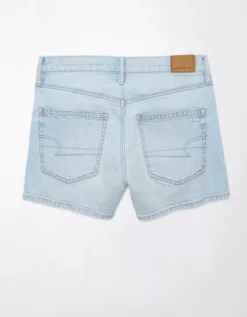AE Strigid Super High-Waisted Relaxed Ripped Denim Short Light Wash -American Eagle Fashion 1334 7929 915 b