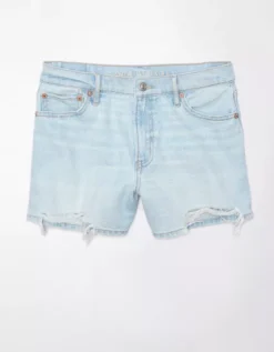 AE Strigid Super High-Waisted Relaxed Ripped Denim Short Light Wash -American Eagle Fashion 1334 7929 915 f