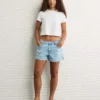 AE Strigid Super High-Waisted Ripped Relaxed Denim Short Bright Vintage