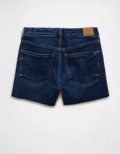 AE Strigid Super High-Waisted Relaxed Denim Short Dark Indigo -American Eagle Fashion 1334 8138 738 b
