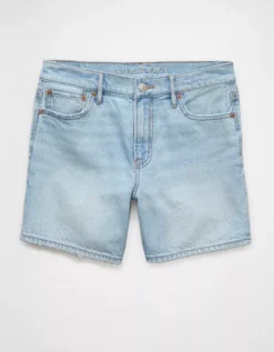 AE 6" Strigid Super High-Waisted Relaxed Denim Short Light Tinted Wash -American Eagle Fashion 1335 8142 482 f