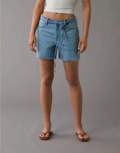 AE 6" Strigid Super High-Waisted Relaxed Denim Short Medium Tinted Indigo
