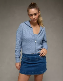 AE Whoa So Soft Cropped Zip-Up Hoodie Blue -American Eagle Fashion 1340 1628 400 d2