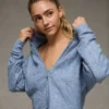AE Whoa So Soft Cropped Zip-Up Hoodie Blue