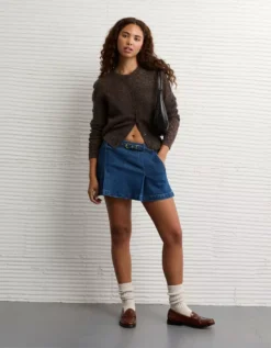 AE Knit Lace Cardigan Brown -American Eagle Fashion 1340 1639 200 os