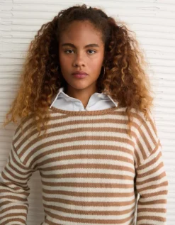 AE Boatneck Sweater Light Brown -American Eagle Fashion 1341 1532 026 os