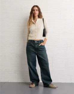 AE Whoa So Soft Button-Front Cardigan Cream