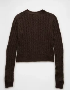 AE Whoa So Soft Button-Front Cardigan Brown -American Eagle Fashion 1341 1540 200 b