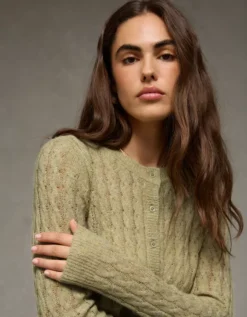 AE Whoa So Soft Button-Front Cardigan Green -American Eagle Fashion 1341 1540 300 d2