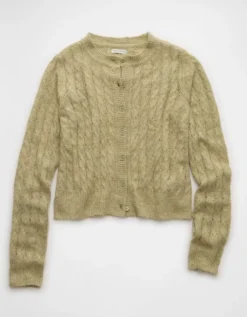 AE Whoa So Soft Button-Front Cardigan Green -American Eagle Fashion 1341 1540 300 f