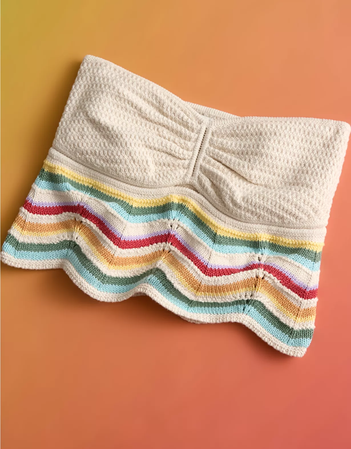 AE Pride Cropped Chevron Crochet Tube Top Multi 1 AE Pride Cropped Chevron Crochet Tube Top Multi