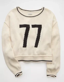 AE Boatneck Graphic Sweater Cream -American Eagle Fashion 1341 1586 106 f