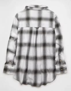 AE Oversized Flannel Shirt Black -American Eagle Fashion 1354 6606 001 b