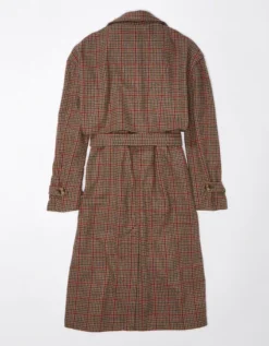 AE Plaid Trench Coat -American Eagle Fashion 1381 3429 207 b