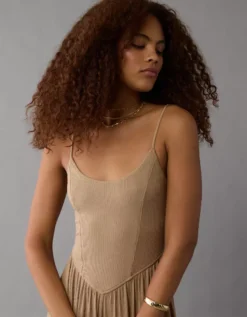 AE Soft & Sexy Jumpsuit Sand -American Eagle Fashion 1396 7616 209 os