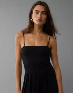 AE Soft & Sexy Tube Top Jumpsuit Black -American Eagle Fashion 1396 8037 001 os