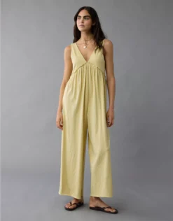 AE Sunchaser Knit V-Neck Jumpsuit Yellow