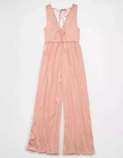 AE Sunchaser Knit V-Neck Jumpsuit Peach -American Eagle Fashion 1396 8225 823 b