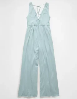 AE Sunchaser Knit V-Neck Jumpsuit Light Blue -American Eagle Fashion 1396 8571 401 b
