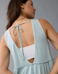 AE Sunchaser Knit V-Neck Jumpsuit Light Blue -American Eagle Fashion 1396 8571 401 d2