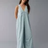 AE Sunchaser Knit V-Neck Jumpsuit Light Blue