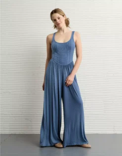 AE Soft & Sexy Seamed Corset Jumpsuit Navy