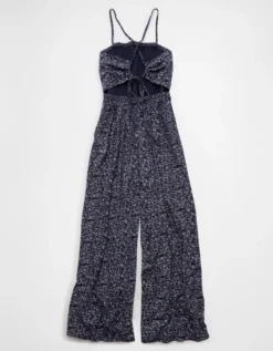 AE Sunchaser Knit Babydoll Jumpsuit Navy -American Eagle Fashion 1396 9162 410 b