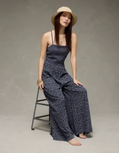 AE Sunchaser Knit Babydoll Jumpsuit Navy -American Eagle Fashion 1396 9162 410 d2