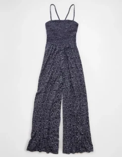 AE Sunchaser Knit Babydoll Jumpsuit Navy -American Eagle Fashion 1396 9162 410 f