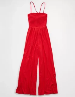 AE Sunchaser Knit Babydoll Jumpsuit Red -American Eagle Fashion 1396 9164 600 f
