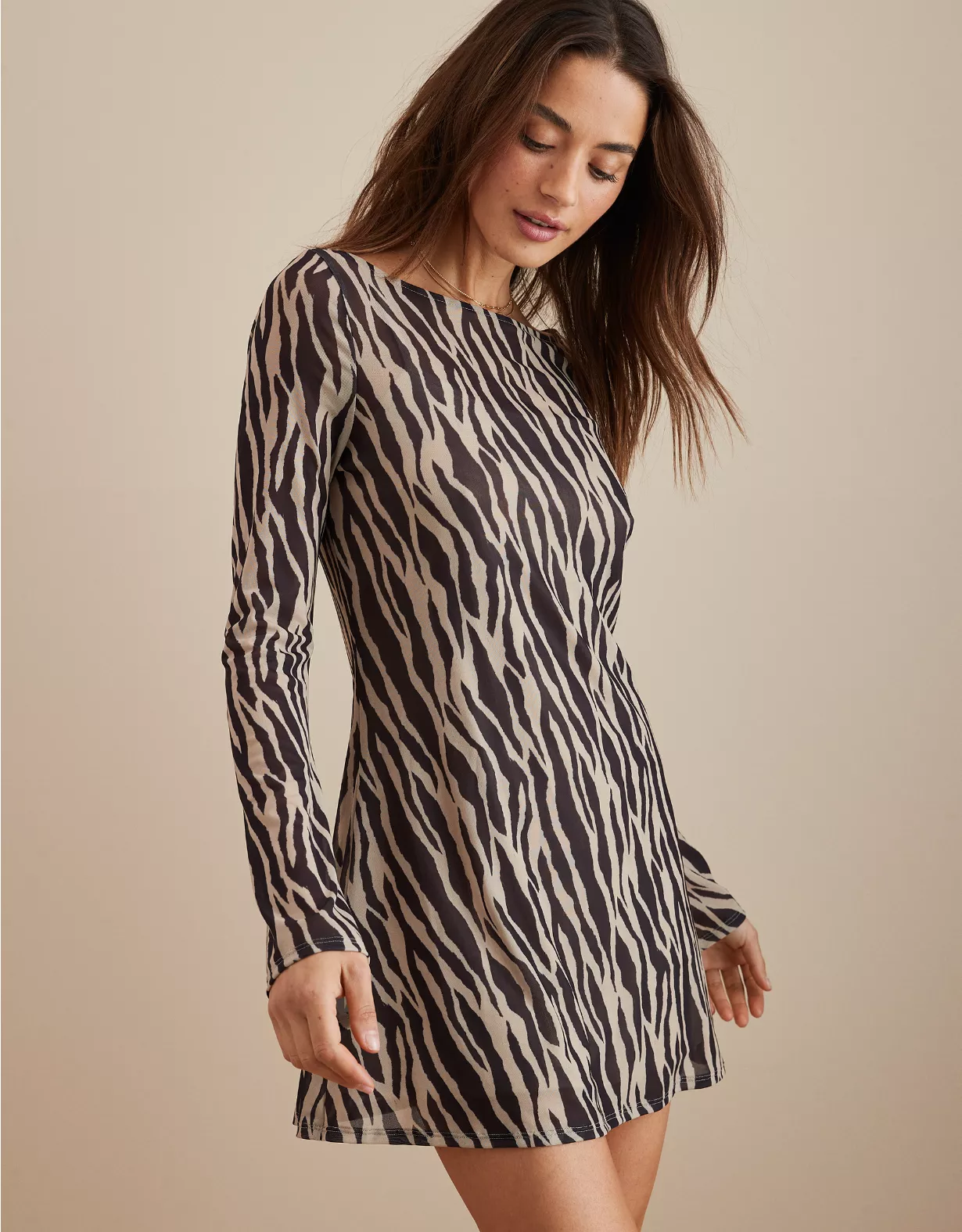 AE Boatneck Mini Mesh Dress 1 AE Boatneck Mini Mesh Dress