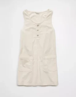 AE Corduroy Pinafore Mini Dress Cream -American Eagle Fashion 1399 8065 106 f