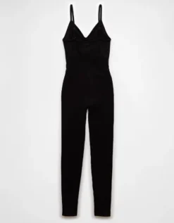 AE Seamless Cinch Front Jumpsuit Black -American Eagle Fashion 1399 8103 001 b