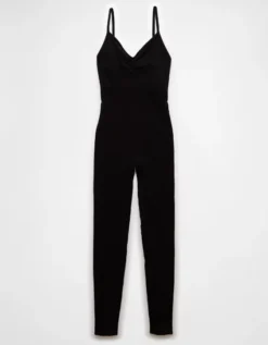 AE Seamless Cinch Front Jumpsuit Black -American Eagle Fashion 1399 8103 001 f