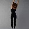 AE Seamless Cinch Front Jumpsuit Black
