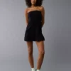 AE Foldover Tube Mini Dress Black