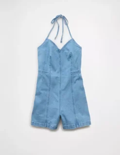 AE Halter Denim Romper Blue -American Eagle Fashion 1399 8373 400 f