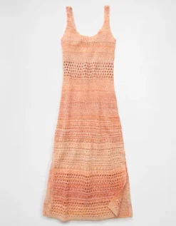 AE Bodycon Crochet Maxi Dress Orange -American Eagle Fashion 1399 8388 800 f
